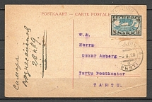 Postcard with One of the First Stamps of Independent Estonia