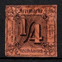 1852-58 1/4s Thurn und Taxis, German States, Germany (Mi. 1, Sc. 1, Canceled, CV $70)