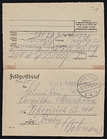 1917 (27 May) German Empire, Germany, Fieldpost Feldpost, WWI, Cover to Polkowice (Poland)