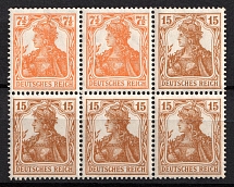 1916-17 German Empire, Germany, Se-tenant, Zusammendrucke, Block (Mi. 12, CV $1,560, MNH)