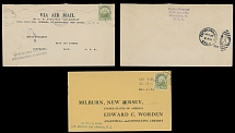 Worldwide Air Post Stamps and Postal History - Bermuda - Zeppelin Flight - 1925 (April 24-25), Airship (Z.R.3) Los Angeles Flight two covers from Hamilton to Lakehurst, each one franked by Caravel 2½p apple green, machine …