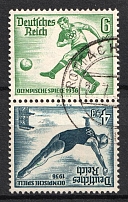 1936 Third Reich, Germany, Tete-beche, Zusammendrucke (Mi. SK 27, Canceled, CV $50)