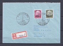 1940 Third Reich occupation of Elsass 15pf, 30pf registered cover with special postmark CV 70 EUR