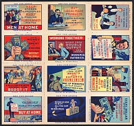 New Zeland, Australia, Stock of Cinderellas, Non-Postal Stamps, Labels, Advertising, Charity, Propaganda, Blocks