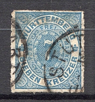 1869-73 Wurttemberg Germany 7 Kr (CV $100, Canceled)