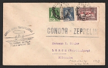 1932 (29 Aug) Argentina, Graf Zeppelin airship airmail cover from Buenos Aires to Lorch, Flight to South America 'Recife - Friedrichshafen' (Sieger 173 B, CV $60)