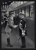 1938 'Reich representative von Horthy received by the Fuehrer in Kiel', Propaganda Postcard, Third Reich Nazi Germany
