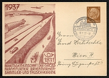 1937 Frankfurt (Main) Privately printed card with Special postmark Frankfurt Publicity Exhibit for the Day of the Postage Stamp