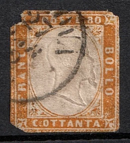 1858 80C Sardinia (Mi. 14 B, Used, CV$490)