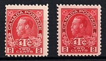 1916 2c Canada (SG 231 - 232, CV $150, MNH)
