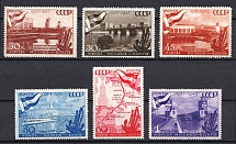 1947 10th anniversary of the Moscow-Volga Canal, Soviet Union, USSR, Russia (Full Set)