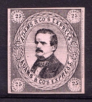 1854 25c Adams & Co'S Express, United States Locals & Carriers (Sc. #1L3, Genuine)