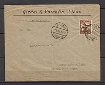 1920 Latvia Cover franked 2 Divi Rubli Liepaja Libau