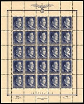 1942 50gr General Government, Germany, Full Sheet (Mi. 90, CV $30, MNH)