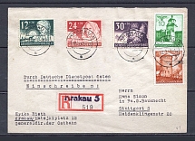 1940 General Government (Krakau) registered cover to Stuttgart with full set stamps