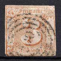 1863 3sgr Thurn and Taxis, German States, Germany (Mi. 31, Used, CV $50)