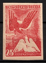 1943 25gr Poland, Secret Underground Post (Red, Imperforate)