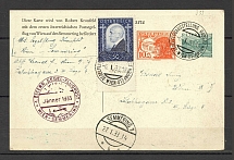 1933 Austria glider mail postcard with special postmark and cinderella
