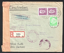 1933 Germany - Kansas, United States, Stock of Cinderellas, Non-Postal Stamps, Labels, Advertising, Charity, Propaganda, Censored Cover