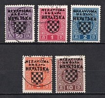 1941 Croatia, NDH (Mi. 1 - 5, Full Set, CV $50, Canceled)