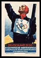 1936 'Olympic Winter Games', Third Reich Propaganda, Cinderella, Nazi Germany (MNH)