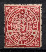 1868 3k North German Confederation, Germany (Mi. 9, Sc. 9, Signed, CV $60)