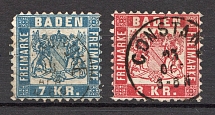 1868 Baden Germany (CV $65, Cancelled)