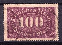 1922 100m Weimar Republic, Germany (Mi. 219 DD, DOUBLE Print, CV $400, Signed, Canceled)