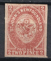 1861-62 2p Newfoundland, Canada, British Colonies (Mi. 11 y, CV $220)