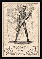 1937 'Realabsolvia Freising', Swastika, Germany, Postcard, Mint