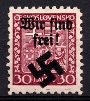 1939 5h Moravia-Ostrava, Bohemia and Moravia, Germany Local Issue (Mi. 5, Type II, CV $40, MNH)