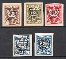1919 Mielec, Overprint 'Porto', Postage Due Stamps, Local Issue, Poland