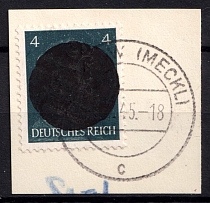 1945 4pf Grabow (Mecklenburg), Germany Local Post (Mi. 2, Canceled, CV $780)