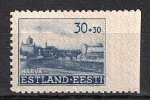 1941 30pf Estonia, German Occupation, Germany (MISSED Perforation, Print Error, Margin, Mi. 6 Ur, Signed, CV $80, MNH)