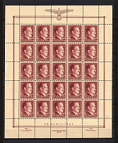 1942 30g+1Z General Government, Germany (Full Sheet, MNH/MLH)