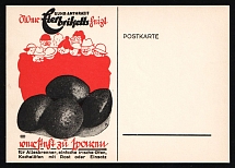 1933-1945 Rare 'Ruhr-anthracite coal pier briquettes', Propaganda Postcard, Third Reich Nazi Germany