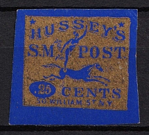 1863 25c Hussey's Special Delivery Post, New York, United States, Locals (Sc. 87LE5)