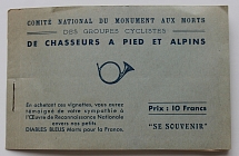 National Committee of the Monument to the Fallen Bicycle Groups, Paris, France, Stock of Cinderellas, Non-Postal Stamps, Labels, Advertising, Charity, Propaganda, Booklet with Blocks of Four