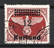 1945 12pf Kurland, German Occupation, Germany (Mi. 4 B y, Canceled, CV $30)