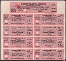 1918 (1 Mar) Leipzig, German Empire, Germany, 5% Coupon Bonds for 1000 Marks