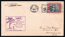 1929 United States, First Sunday Flight Miami - Atlanta, Airmail cover, franked by Mi. 310