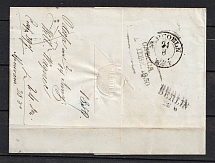 1850 Odessa (1.10, Dobyn) Cologne, Transit Postmarks of Berlin