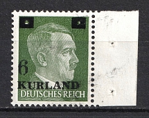 1945 6pf on 5pf Kurland, German Occupation, Germany (Margin, Mi. 1 VI, Signed, CV $210)