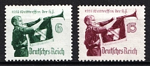 1935 Third Reich, Germany (Mi. 584 y - 585 y, Full Set, CV $30)