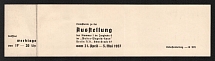 1937 Admission Ticket to the Exhibition, Berlin, Third Reich Propaganda, Cinderella, Nazi Germany