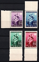 1942 Serbia, German Occupation, Germany (Mi. 82 - 85, Full Set, Margins, CV $50)