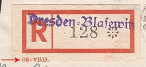 1946 Soviet occupation cover with control number on Registered (R) sticker