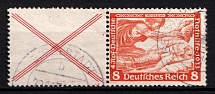 1933 8pf Third Reich, Germany, Wagner, Se-tenant, Zusammendrucke (Mi. W 51, Canceled, CV $100)