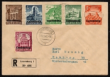 1941 German Occupation Luxembourg Official Cover with Scott Nos. NB1-NB6 cancelled in Luxembourg