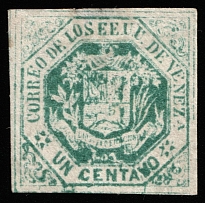 1857 1c Venezuela, South America (Mi 13, CV $310)